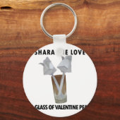 Een glas valentijn vrede. sleutelhanger (Voorkant)