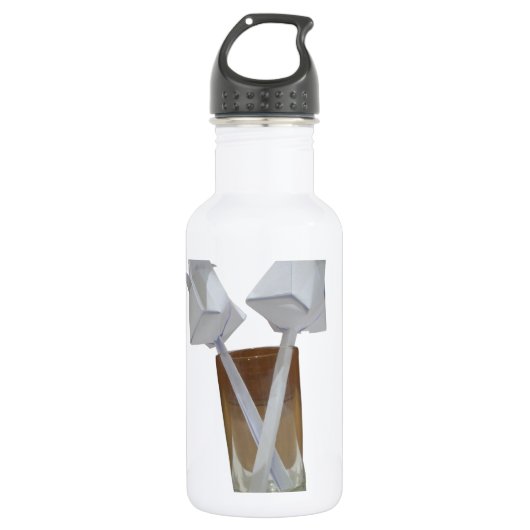 Een glas valentijn vrede. waterfles  (Voorkant)