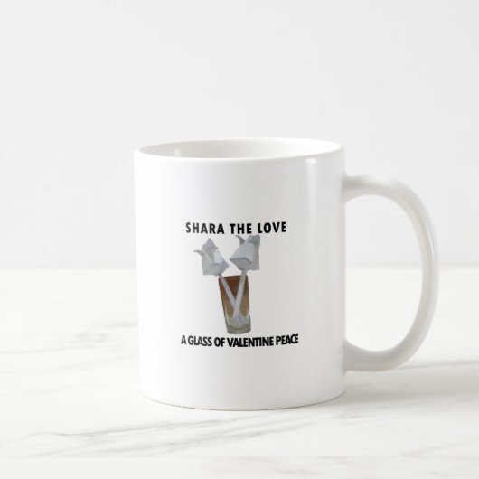 Een glas valentijns vrede. koffiemok (Rechts)