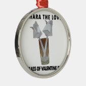 Een glas valentijns vrede. metalen ornament (Rechts)
