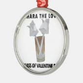 Een glas valentijns vrede. metalen ornament (Links)