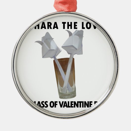 Een glas valentijns vrede. metalen ornament (Voorkant)