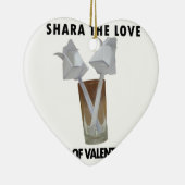 Een glas valentijnsvrede. keramisch ornament (Rechts)