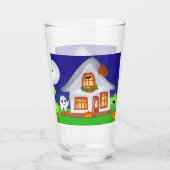 Een glas van hoge kwaliteit met Halloween House &  (Achterkant)
