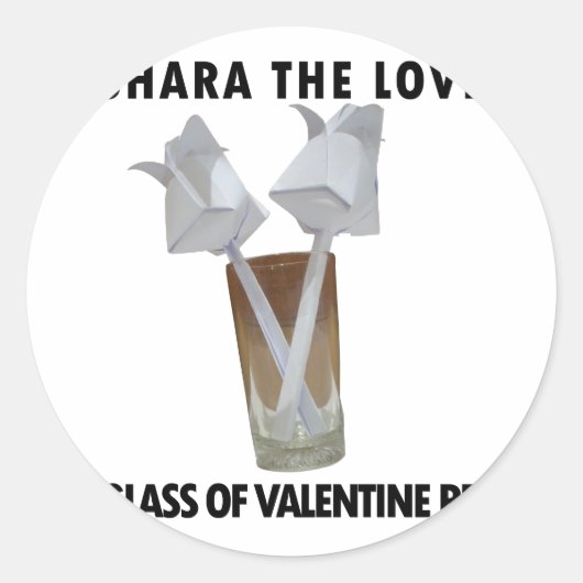 Een glas van valentijnskaartvrede ronde sticker (Voorkant)