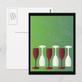 Een glas wijn! briefkaart (Voorkant / Achterkant)