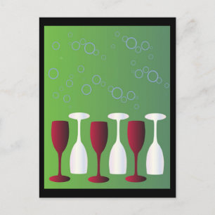 Een glas wijn! briefkaart