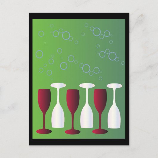 Een glas wijn! briefkaart (Voorkant)