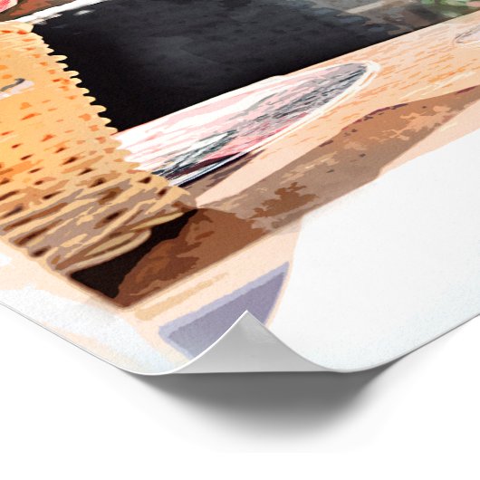 Een glas wijn in het Italiaanse Piazza Poster (Hoek)