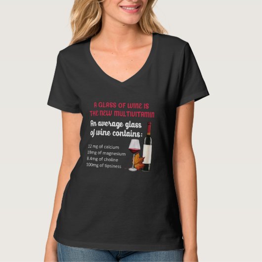 Een glas wijn is de nieuwe multivitamine - wijn Dr T-shirt (Voorkant)