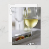 Een glas witte wijn 2 briefkaart (Voorkant / Achterkant)