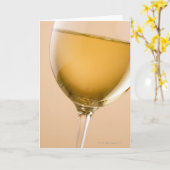 Een glas witte wijn kaart (Gele Bloem)