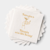 Een Glass Birthday Jubileum Party Folie Servetten (Insitu (Gestapeld))