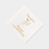 Een Glass Birthday Jubileum Party Folie Servetten (Rechts)