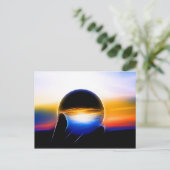 Een glazen bol in neonstijl briefkaart (Staand voorkant)