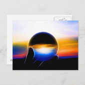 Een glazen bol in neonstijl briefkaart (Voorkant / Achterkant)