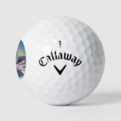 Een glazen kristalboom, glitter binnenin, kristall golfballen (Logo)