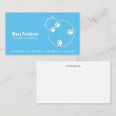 Een glazen tafel visitekaartje (Voorkant / Achterkant)