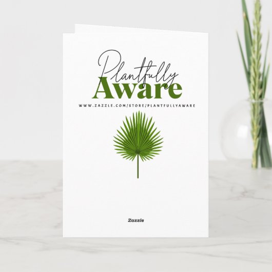 Een glazen vaas van madeliefjes en een monarchvlin kaart (Achterkant)