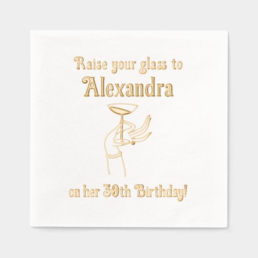 Een Glazen Verjaardag Jubileum Feest #2 Folie Servetten (Voorkant)