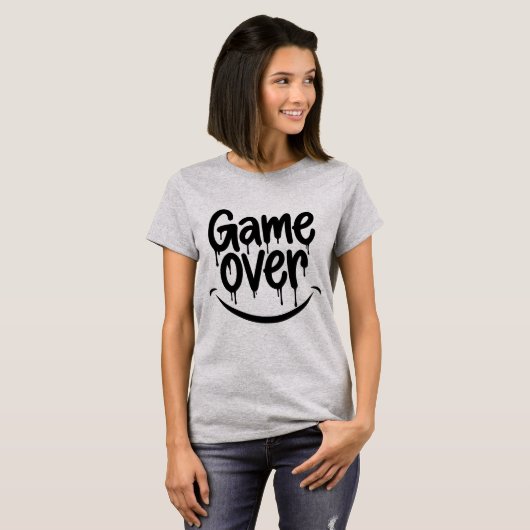 Een glimlach, het spel is uit. t-shirt (Voorkant volledig)