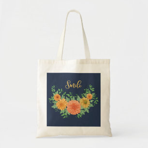 Een glimlach in de bloemen tote bag