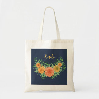 Een glimlach in de bloemen tote bag
