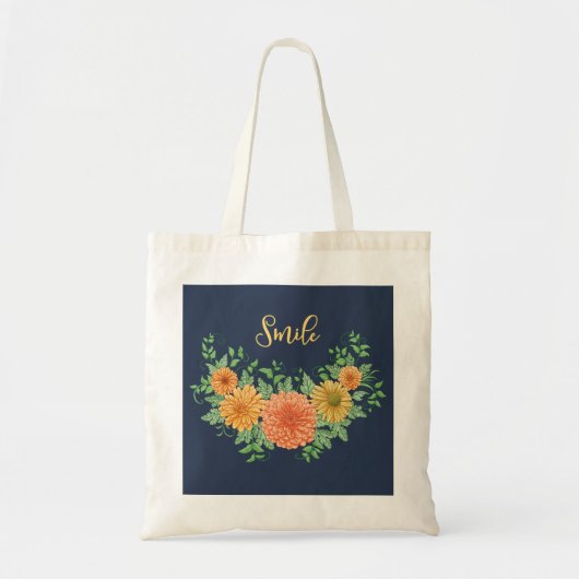 Een glimlach in de bloemen tote bag (Voorkant)