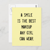 Een glimlach is de beste Makeup die elk meisje kan Briefkaart (Voorkant / Achterkant)