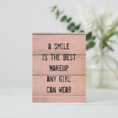 Een glimlach is de beste Makeup die elk meisje kan Briefkaart (Staand voorkant)