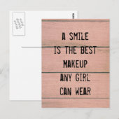 Een glimlach is de beste Makeup die elk meisje kan Briefkaart (Voorkant / Achterkant)