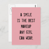 Een glimlach is de beste Makeup die elk meisje kan Briefkaart (Voorkant / Achterkant)
