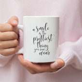 Een glimlach is het  dat je kunt draag koffiemok