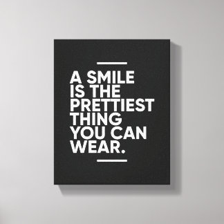 Een glimlach is het mooiste ding | Inspirerend Canvas Afdruk