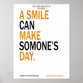 Een glimlach maakt het Poster van een eenzame dag