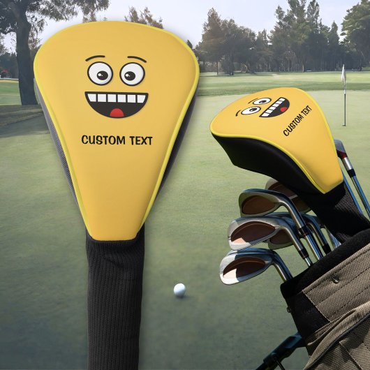 Een glimlach met open mond golfheadcover