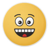 Een glimlach met open mond keramische knop (Voorkant)