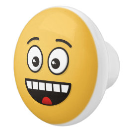 Een glimlach met open mond keramische knop