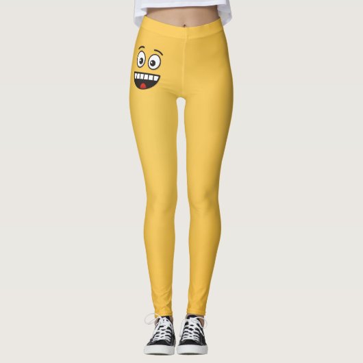 Een glimlach met open mond leggings (Voorkant)