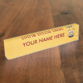 Een glimlach met open mond naambordje (Zijkant)