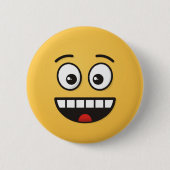 Een glimlach met open mond ronde button 5,7 cm (Voorkant)