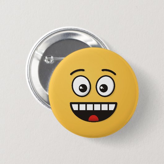 Een glimlach met open mond ronde button 5,7 cm (Voorkant /achterkant)