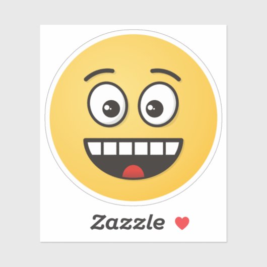 Een glimlach met open mond sticker (Vel)