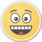 Een glimlach met open mond sticker (Voorkant)