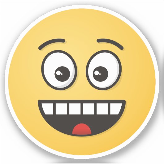 Een glimlach met open mond sticker (Voorkant)
