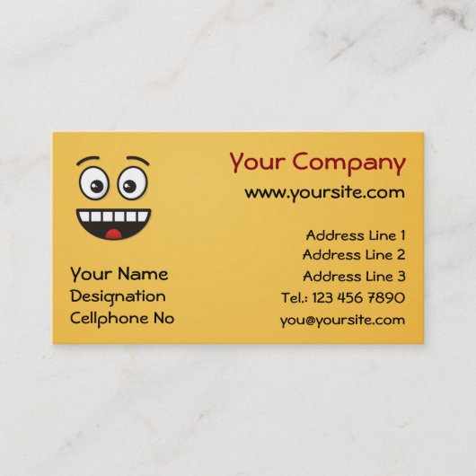 Een glimlach met open mond visitekaartje (Voorkant)