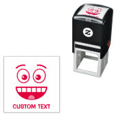 Een glimlach met open mond  zelfinktende stempel (In situ)