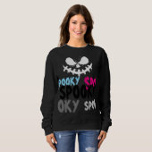 Een glimlach op Spooky Face Halloween Sweatshirt (Voorkant volledig)