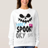 Een glimlach op Spooky Face Halloween Sweatshirt (Voorkant)