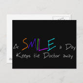 Een glimlach per dag houdt de dokter weg briefkaart (Voorkant / Achterkant)